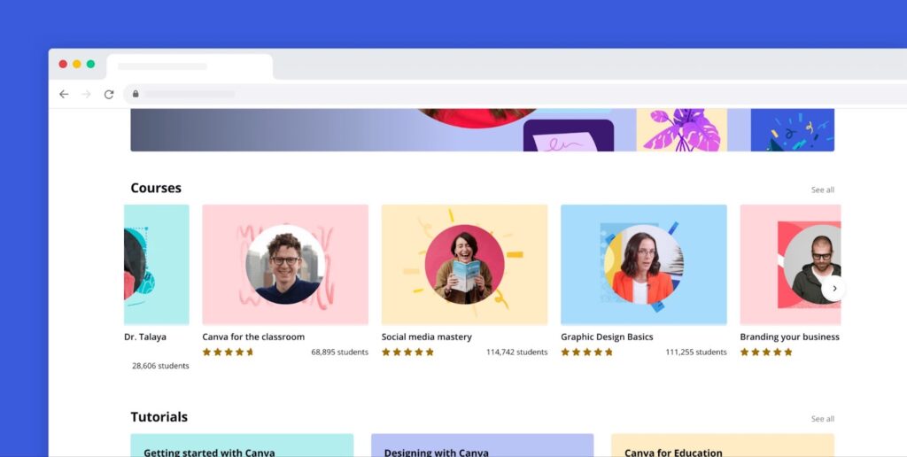 Slides on a website in carousel format