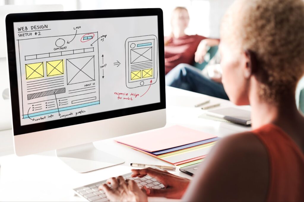 Web designer creating app